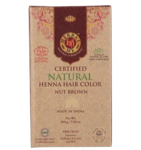 Nut Brown Hair Color - Powder Form, Unisex, Easy Coloring & Washing, Shining Finish