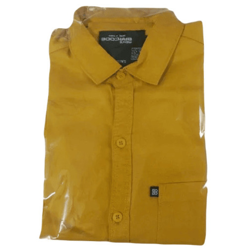 Cotton Plain Shirt - Customized Size, Brown Color | Anti-Wrinkle, Breathable, Quick Dry, Machine Washable, Full Sleeves, Regular Fit