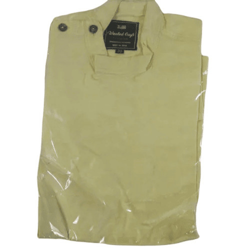 Cotton Plain Shirt - Customized Size, Classic Collar, Yellow Color | Full Sleeves, Breathable, Quick Dry, Anti Wrinkle, Machine Washable