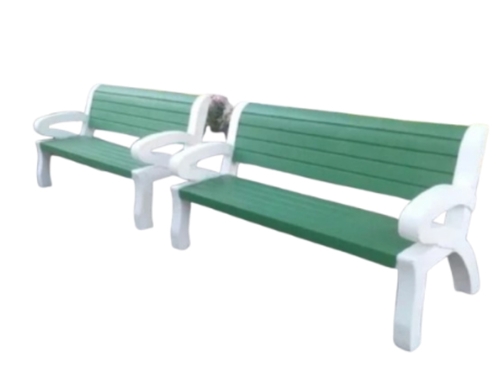 Rcc Garden Bench - Weather-Resistant Ceramic, Elegant Green And White Design | Comfortable, Spacious Seating With Ergonomic Backrest