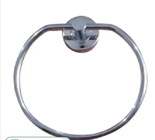 Stainless Steel Towel Ring - Wall Mounted, Polished Finishing with Round Shape and Rust Resistance