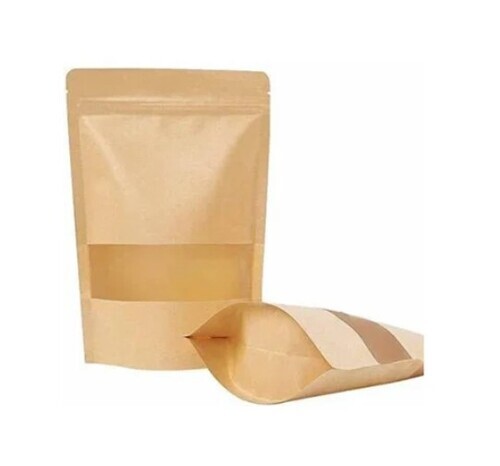 Stand Up Pouch - Transparent Polyester, 8x12 Inches Matte Finish | Heat Sealed, Single Layer Lamination, Plain Design