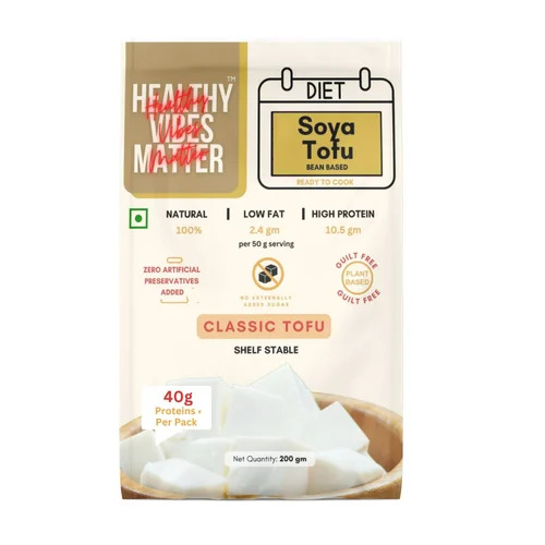Tofu Soya Paneer - Cube Shape, 200 Grams Pack | 100% Pure Organic, Highly Nutrition Enriched, Flavorful Milk Taste, Preservative-Free, Good For Health