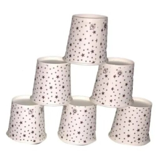 White Printed Paper Cup - 150 ML Capacity, Eco-Friendly Design | Pack of 50 Pieces for Parties and Events