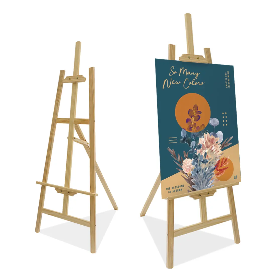 Wooden Easel Stand Angle and Height Adjustment for Canvas Display - Sturdy Hardwood, Adjustable Height and Angle, Versatile Use for Artists and Presentations
