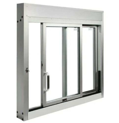 2 Track Aluminum Sliding Window - Aluminum Material, Customized Size, Silver Color, Polished Finish, Rapid Coat Treatment with 60 Micron