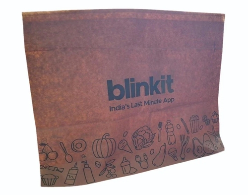 Blinkit Paper Printed Bag - 20x18 Inches, Brown | Eco-friendly, Tear-resistant, Customizable Surface, Lightweight With Sturdy Flexiloop Handles