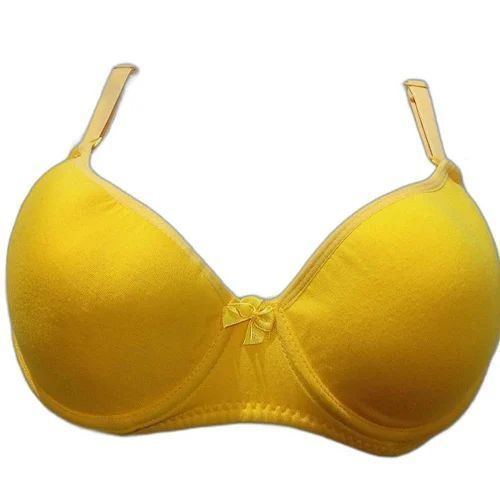 Cotton Padded Bra - Size 30-40, Mustard Color | Premium Quality, Light Padding, Wire-Free, Breathable Fabric, Adjustable Straps