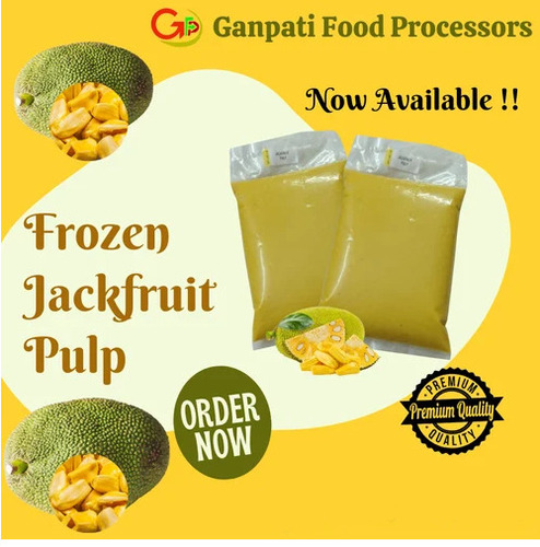 Frozen Jackfruit Pulp - 1 Kilogram , No Artificial Flavour, Sweet Tropical Flavor, Easy-to-Use Frozen Pulp for Smoothies, Desserts, and Curries