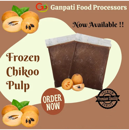Frozen Sapota Pulp - Plastic Pouch, No Artificial Flavour, Sweet Taste, Brown Color, 0.4g Protein, 2% Calcium, 4% Iron