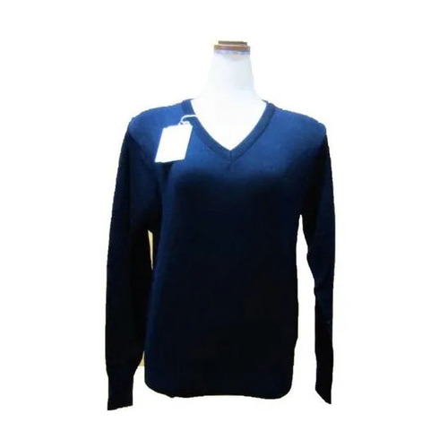 Girls Cashmilon V Neck Winter Sweater - Full Sleeves, Navy Blue Color | Stylish School Wear for Girls