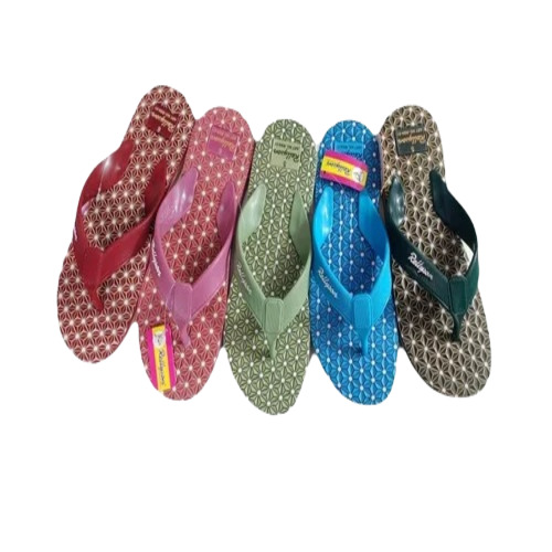 Ladies Fancy Printed Slipper - Rubber & Other Upper, Size 7 | Multicolor Flip Flop for Casual Summer Wear