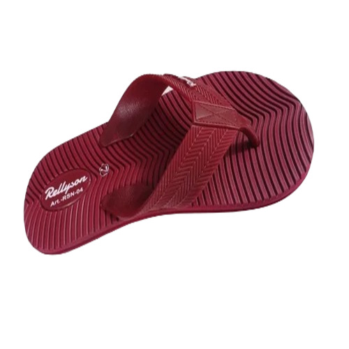 Maroon Men Rubber Slipper