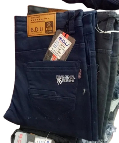 Men Denim Jeans - Regular Fit, Blue Color | Washable, No Fade, Breathable for All Seasons
