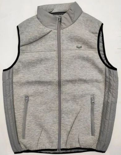 Men Grey Cotton Sleeveless Jackets