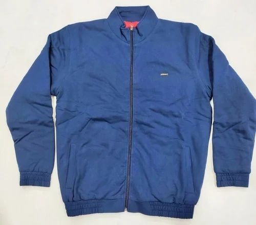 Men Royal Blue Cotton Jacket