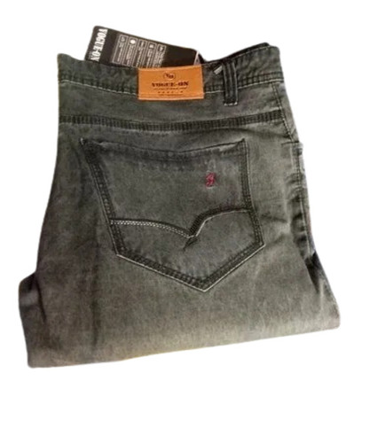 Men's Regular Fit Denim Jeans - Grey Washed, Breathable & No Fade Summer-Winter Casual Wear