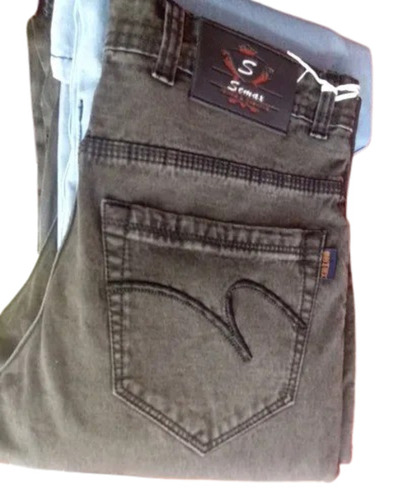 Men Jeans - Plain Dyed Denim, Grey Color | Washable, No Fade, Breathable, Regular Fit For Casual Wear