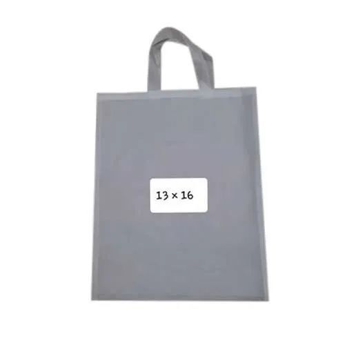 Premium Cotton Fabric Loop Handle Cloth Bag - 13x16 Inches, Grey Color, Customizable Design with Logo | Soft Texture, Spacious Interior, Machine Washable, Versatile Use, Comfortable Handles