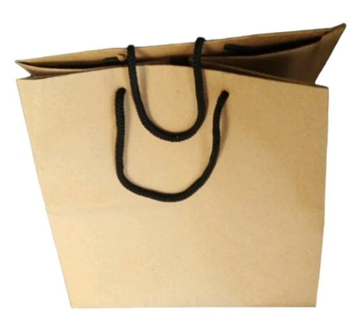 Eco-Friendly Corrugated Brown Bag - 8x10 Inches , Durable Matte Finish with Flexible Loop Handles, Tear-Resistant Design, Recyclable Packaging, Lightweight and Customizable for Multipurpose Use