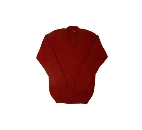 Plain School Pullover Sweater - Cashmilon Fabric Size S-XXL Red Color | Full Sleeve Unisex Design Plain Style