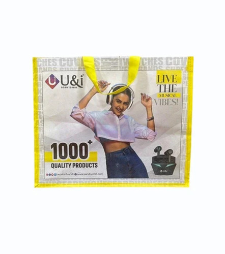 Promotional Carry Bag - Non Woven Laminated Material, Customized Size, Multicolor Print | Durable Flexiloop Handle, Double String Style, Offset Printing