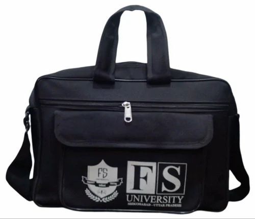 Promotional Messenger Office Bag - Canvas Material, Customized Size, Black Color | Moisture Proof, Attractive Design, Durable Flexiloop Handle