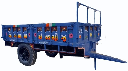 Tractor Trolley - Mild Steel, 8x4 Feet, 25 Hp | Semi Trailer for Industrial Storage and Travel