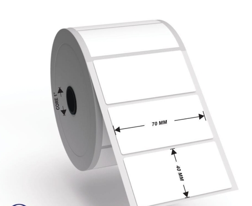 70 X 40 Mm Barcode Sticker - Chromo Material, White Color | High Adhesive Strength, Durable, Weather-Resistant, Smudge-Proof, Easy Application