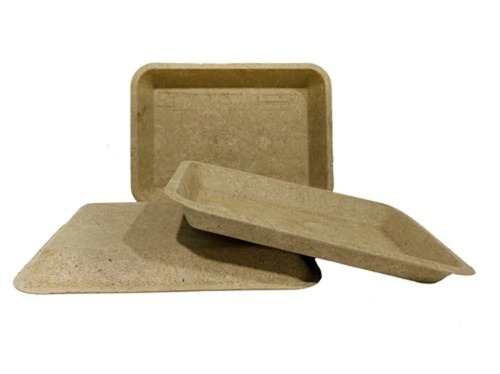 Bio-degradable Rectangular Plates - Made From Eco-friendly Paper, Brown Color | Perfect For Events And Party Supplies