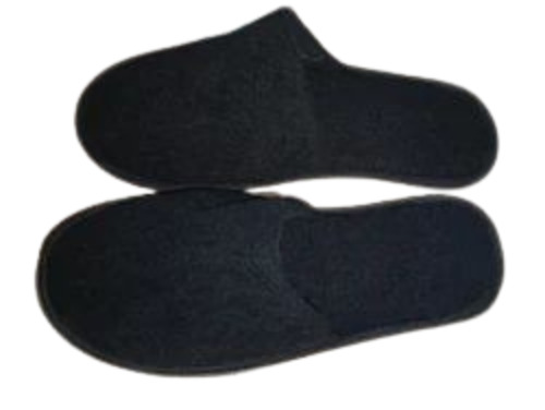 Bathroom Slippers - Terry Material, Light Weight Design | Black Color, Unisex, Customized Size, For Summer & Winter Use