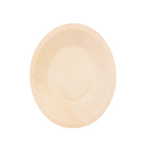 Disposable Wooden Round Plate - Paper Material, White Color | Eco Friendly Event and Party Supplies