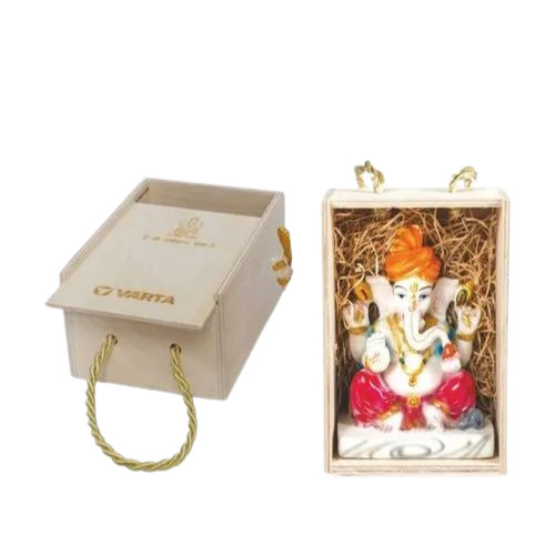 God Statue Gifts - Silver Ganesh Statue , Small Size with Glossy Polished Finish in Multicolor - Ideal for Office Decor and Gifting