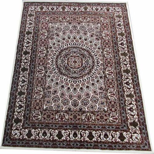 Hand Knotted Persian Carpets - Acrylic Material, Rectangular Sizes 4x6 to 9x12 Inches, Royal Green Design | Multicolor Knot Density 650