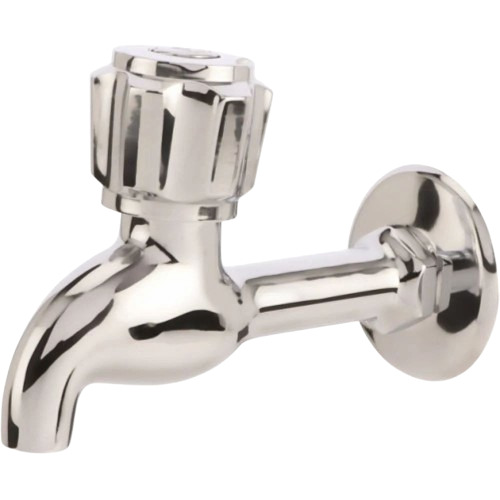 Long Body Brass Tap - 0.5 Inch Wall Mounted Diameter, Glossy Finish, Durable and Fine Finished Design