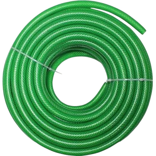 PVC Hose Pipe - New Very Good Quality, Round Shape, Plain Design, Fine Finished, Durable, Seamless Oil Application, Male Connection, Green Color