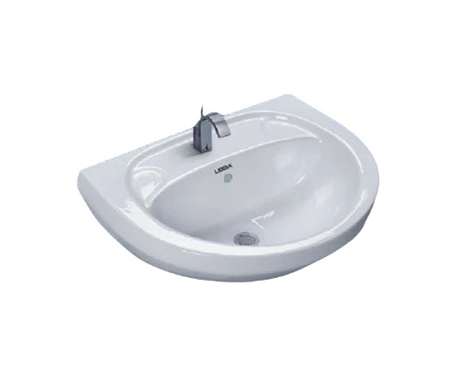Repose Wash Basin - Ceramic, 22x16 Inch, Round Shape, Wall Mounted, Polished White Finish | Durable, Very Good Quality, Fine Finished, Long Lasting