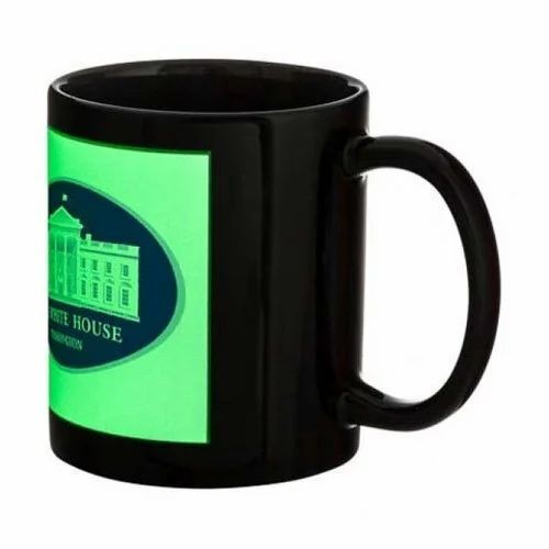 Sublimation Radium Mug - Ceramic, 11oz/350ml, Black | Multicolor Design, Round Shape, Ideal for Office Gifting