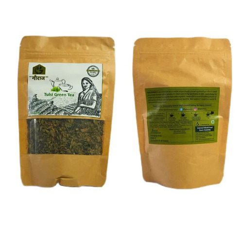 Tulsi Green Tea - Organic A Grade Herbal Tea, Fresh Masala Flavor in Craft Paper Pouch | Health Tea with Natural Essence