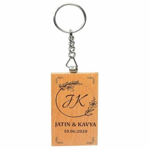 Wooden Keychain - 0.8 x 3.5 x 7 cm | White and Black Color Options