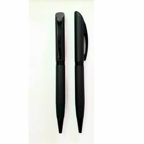 Promotional Metal Ballpoint Pen - Metal, Custom Size, Matte Black Finish, Polished, Blue Ink Color, Multicolor for Gift Giving