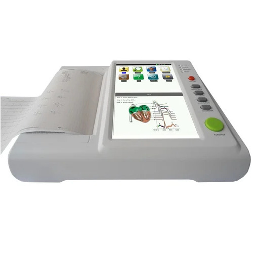 12 Channel ECG Machine - 10.2'' Color Touch-Screen, USB & SD Memory Backup, Automatic Operation, Portable Design, Digital Adjustments, Multi-Color Display, Built-In Rechargeable Battery