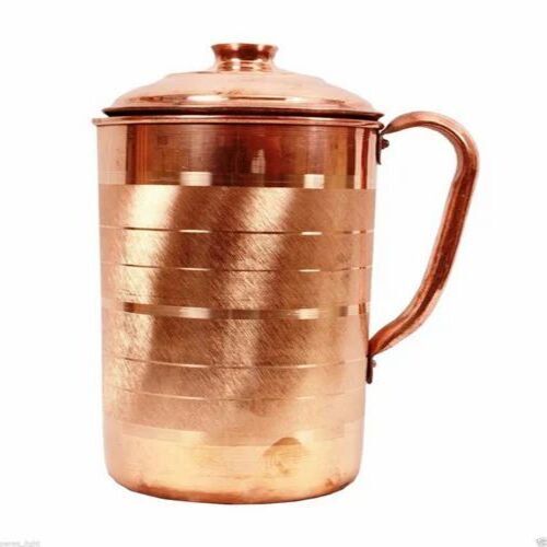 Copper Jug - 2 Litre Capacity, Rust Proof - Round Shape, Customize Size, Silver Color