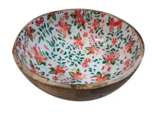 Designer Wooden Printed Bowl