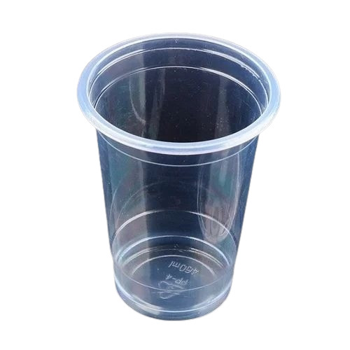 Disposable Plastic Glass - 460 Ml, Transparent Eco-Friendly Round Design for Events and Parties, Custom Designed Plain Finish