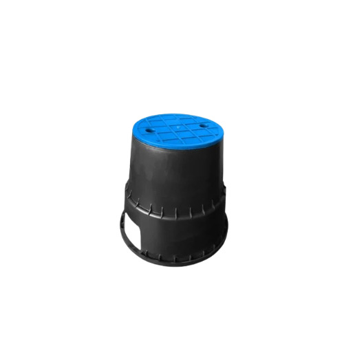 Earth Pit Cover - Corrosion Resistant, 9 Inch Round Diameter | Industrial Black and Blue Finish