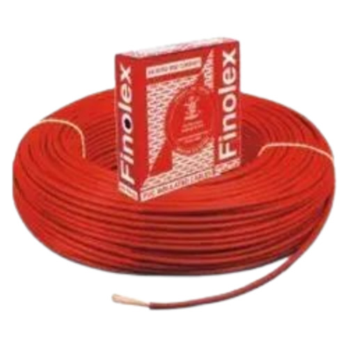Finolex Electrical Wire - Copper Conductor, 90 Meter Length, Red PVC Insulation | Durable, Solid Round Conductor, Industrial Application, 1 Year Warranty