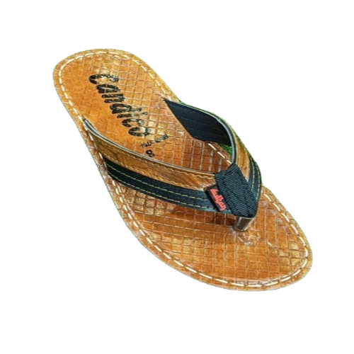 Men Brown PU Slipper - PU Leather Size 7 Light Brown Color | Lightweight Flip Flop Style Fancy Design Casual Summer Wear