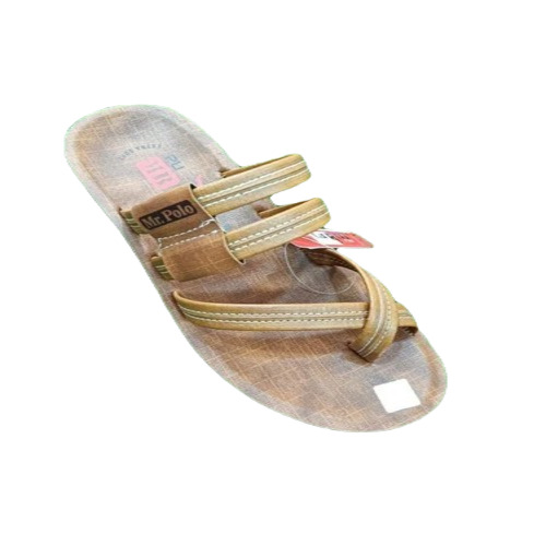Men Light Brown Pu Slipper