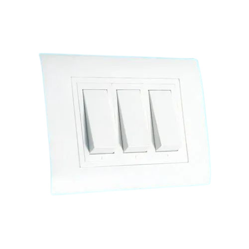 Modular Switch - 1 Way, Polycarbonate Material, Customized Size, White Color | Electric Power Source, Durable Build, 6A Max Current, 220V Rated Voltage